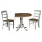 International Concepts 42 in. Dual Drop Leaf Dining Table with 2 Madrid LadderBack Chairs K41-42DP-C2-2 - alternate 2